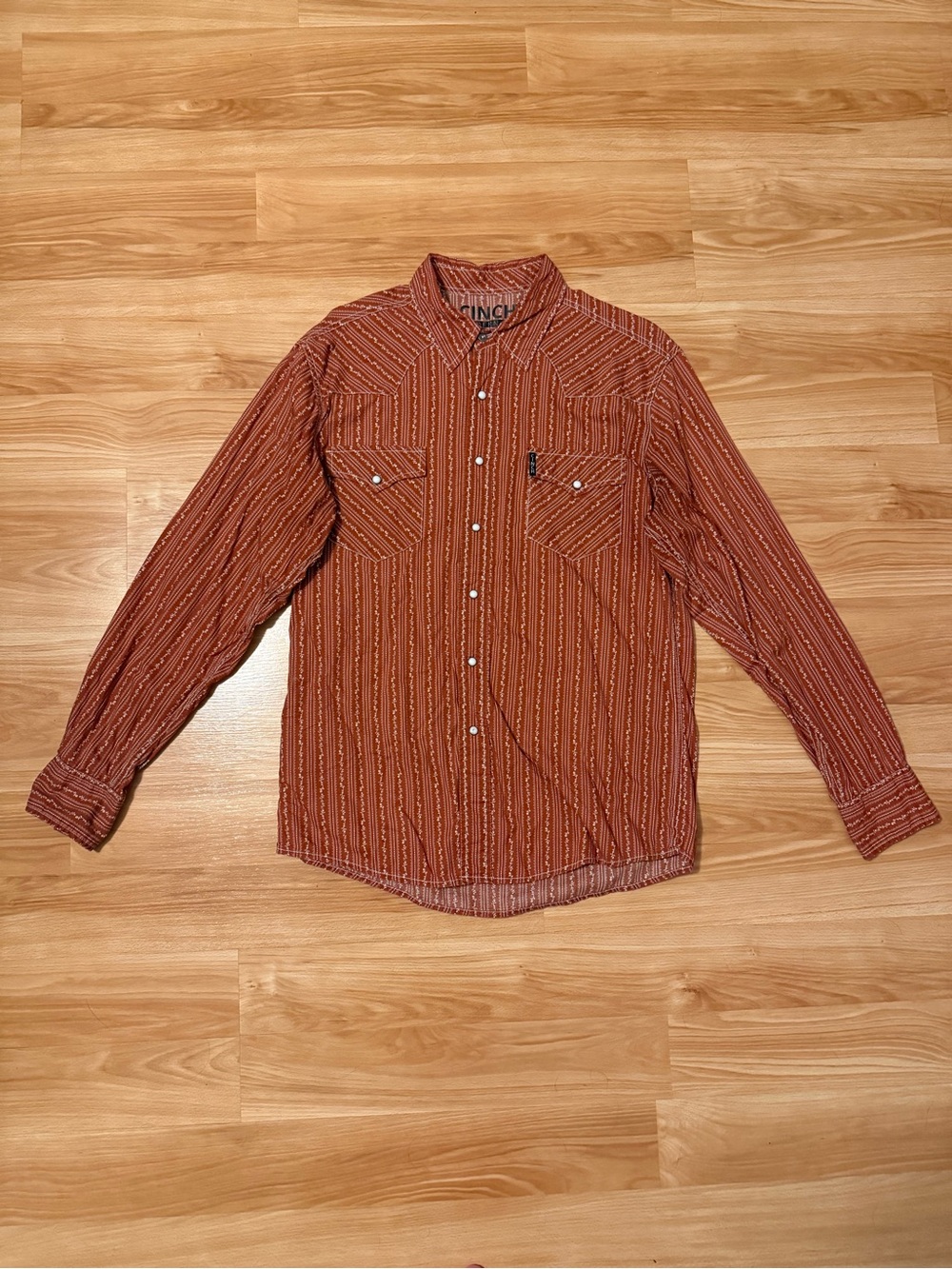 Cinch Men’s Rust Western Pearl Snap Shirt